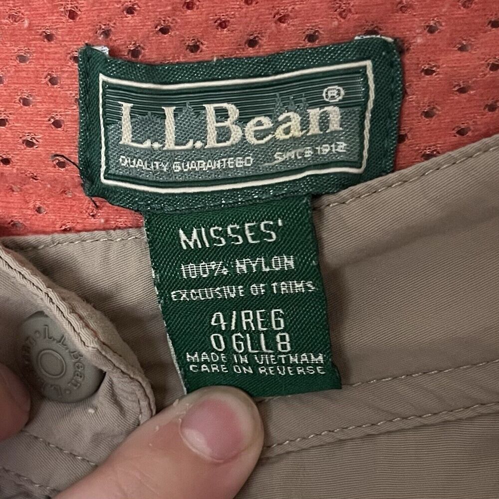LL Bean Womens‎ Ripstop Pull-On Capri Pants Size 4 Beige Khaki Hiking Granola - Picture 2 of 7